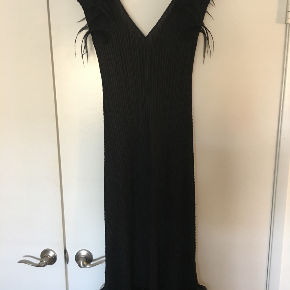 Masaki Matsuka Short Feathered V Neck Detailed Eve